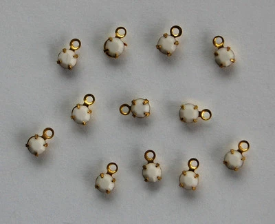 DE COLECCIÓN 12 CUENTAS COLGANTES PEQUEÑAS DE DIAMANTES DE IMITACIÓN SWAROVSKI BLANCO TIZA GP 17ss Foto 1 de 2