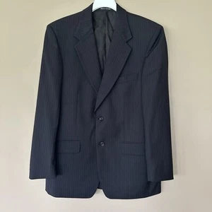 Blazer De Colección Yves Saint Laurent Hombres TALLA 42T Traje Abrigo Chaqueta Negro Lana a Rayas - Imagen 1 de 15
