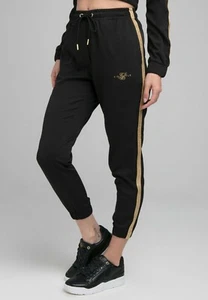 SikSilk Womens Tape Track Pants - Black UK10 Small - Picture 1 of 5