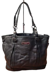 Coach große Hampton Laguna #F16562 schwarze Ledertasche - Bild 1 von 21