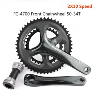 Road Bike Crankset 2x10 Speed Chainring 50-34T 36-52T 165/170/172.5mm Crank Arm - Picture 1 of 12