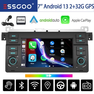 Für BMW E46 3er 318 320 325 M3 Carplay Autoradio Android 13 GPS Navi RDS MIK 32G - Bild 1 von 14