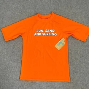 NEW! Thereabouts Boys Swimwear Top Shirt Orange UPF50 L14/16 Sun, Sand And Surf - Picture 1 of 9