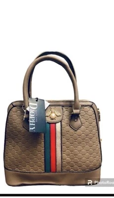 Diophy New Large Tan Double Zip Top Handles with Shoulder Strap Satchel - Image 1 of 4