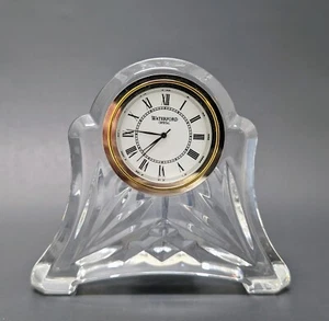 WATERFORD Crystal "Abbey" Mantle Desk Side Table Clock Ireland MINT - Picture 1 of 7