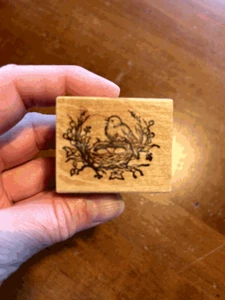 Rubber Stamp Vintage PSX D- 1211 BIRD BIRDS NEST With EGGS on Tree Branch Nature - Picture 1 of 2