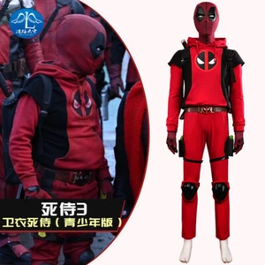 Deadpool 3 Youth Deadpool Cosplay Costume Outfits Sweater Mask Top+Pants Unisex - Picture 1 of 18