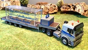 Herpa camion pianale ribassato con scatola Mercedes Emden Mercedes trattore 1:87 H0 - Foto 1 di 5