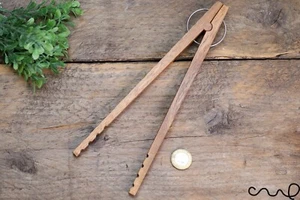 Par de pinzas de madera natural para ensalada servidor de pasta pinzas para servir cocina esencial - Imagen 1 de 9