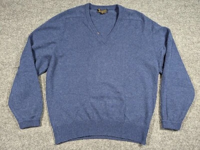 Мужской свитер Brooks Brothers 44 синий чистый кашемир с V-образным вырезом английский пуловер - Изображение 1 из 4