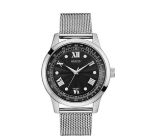 GUESS U0683G1 Men's Sport Black Dial Stainless Steel Mesh Bracelet Watch - Picture 1 of 2