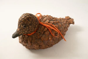 Señuelo vintage de pato con cono de pino (HSE) hecho a mano años 60 (JSF6) escultura en muy buena condición - Imagen 1 de 12