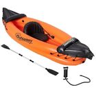 Outsunny Inflatable Kayak, 1-Person Inflatable Boat, Inflatable Canoe Set