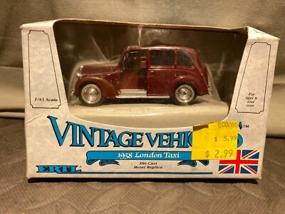 1/43 ERTL VEHÍCULOS DE COLECCIÓN 1958 LONDRES TAXI AUSTIN GRANATE Foto 1 de 2