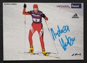 0497 Andrea Huber esquí tarjeta de autógrafo original firmada - Imagen 1 de 4