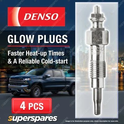 4 x Denso Glow Plugs for Nissan 720 Navara D21 Urvan E23 2.3 D 2.5 D SD23 SD25 - image 1 of 2