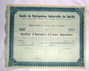 Namensurkunde Industriebeteiligung ( 402 ) - Bild 1 von 1