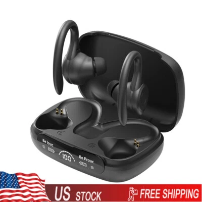 Headset Bluetooth 5.3 Wireless TWS Earphones Earbuds Stereo Ear Hook Headphones  - Image 1 of 4