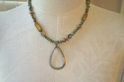 Silpada ~ Collar de plata esterlina, concha, howlita azul-verde, concha y perlas ~ N1786 Foto 1 de 4