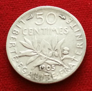 PEU COURANTE **** 50 Centimes SEMEUSE 1905 **** TTB - Imagen 1 de 2