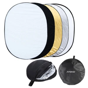 90*120cm  5 in1 Multi Collapsible  Photography Light Reflector UK L1B0 - Picture 1 of 8