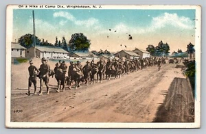 On a HIke at Camp Dix, Wrightstown New Jersey Soldiers OLD VTG DB c1918 Postcard - Picture 1 of 4