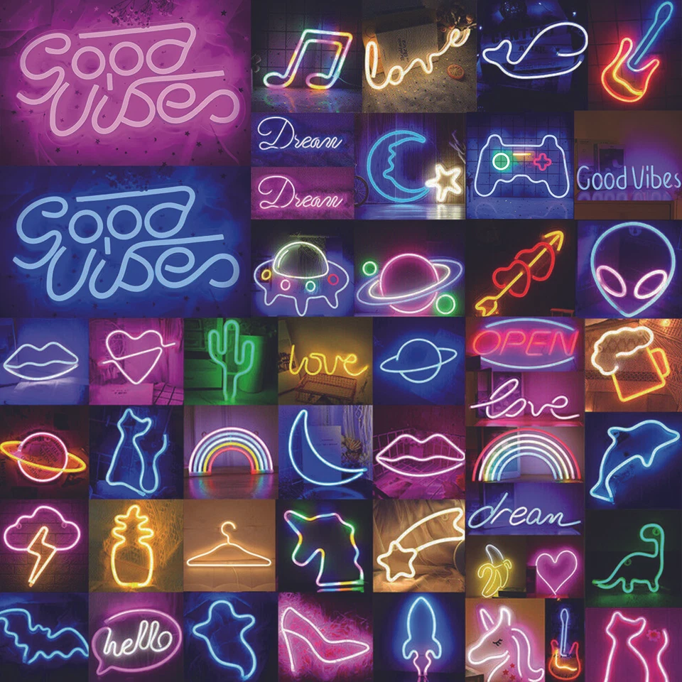 USB/Battery LED Neon Sign Light Wall Hanging Kids Bedside Lamp Xmas Decor UK