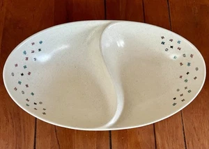 VINTAGE MCM Metlox Poppytrail Confetti Divided Serving Dish California 11.5" L - Picture 1 of 7