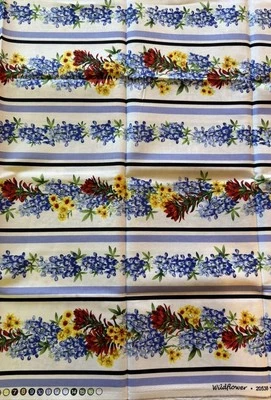 Deborah Edwards of Northcott Fabric Wildflower Stripe Panel 27 x 43” - Image 1 of 3