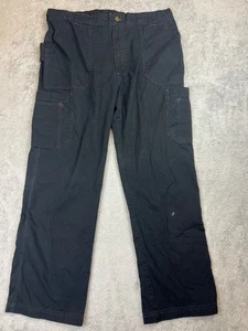 Carhartt Pants Medium Black Ripstop Boot Cut 8 Pocket Cargo Scrub Work - Picture 1 of 10