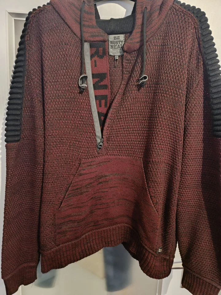 RUSTY BEAL HOODIE Herren XXL Weinrot/Schwarz - Bild 1 von 4