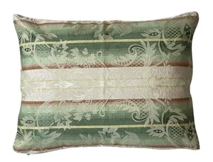 Green Stripes Cushion Cover Marvic Textiles Woven Fabric Traditional 16x12” - Picture 1 of 2