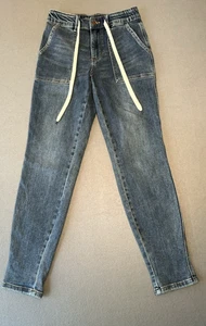 Judy Blue Women's Jogger Jeans Stretchy Drawstring Tie Denim size 1 25x31 - Picture 1 of 11