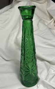 Vintage MCM Anchor Hocking Forest Green Starburst Pattern Bud Vase - Bild 1 von 6