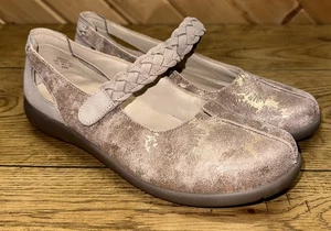 Hotter Shake Mary Janes pelle marrone tartufo oro rosa floreale donna 9,5 $130 - Foto 1 di 11