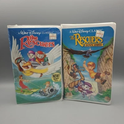 New Walt Disney Classic Black Diamond VHS Clamshell The Rescuers & Down Under - Image 1 of 4