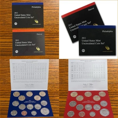 2011 US Mint Uncirculated Coin Set Philadelphia & Denver Mints  with COA  - Image 1 of 4