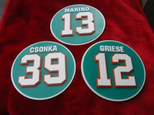 Dolphins retired set of 10  3D signs sports team art  New Miami football ball - Picture 1 of 12