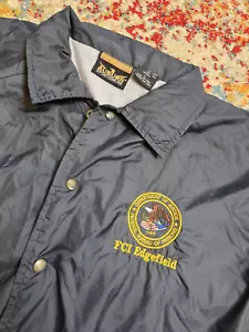 Vintage US Department Of Justice Federal Bureau Of Prisons Jacket Men L Blue BOP - Picture 1 of 8