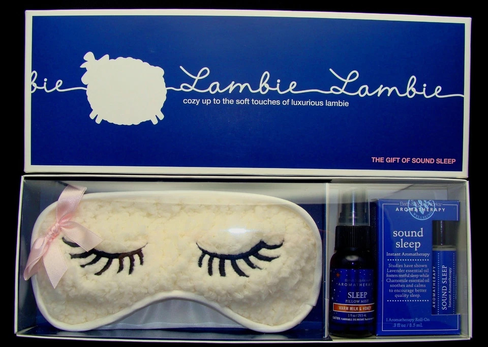 Bath Body Works LAMBIE Sleep Eye Mask w/ Aromatherapy Lavender Chamomile Roll On - Image 1 of 1