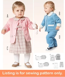 SEWING PATTERN Sew Boys Girls Clothes Baby Toddler Jacket Pants Dress Coat 9422 - Picture 1 of 3