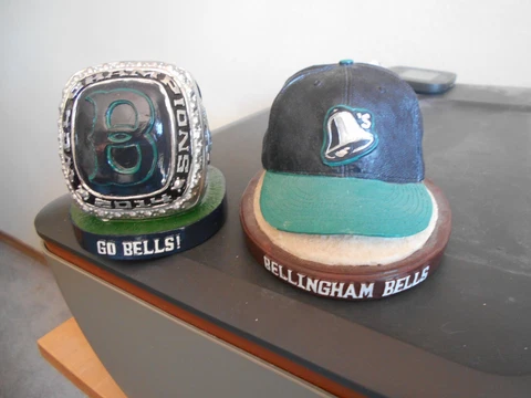 BELLINGHAM BELLS BASEBALL desk plaques CHAMPIONSHIP RING 2014 & CAP 2012 Cover