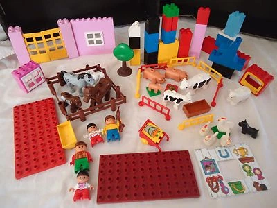 Groß Bündel LEGO DUPLO Bauernhof Bausteine Lose KG Platte - Bild 1 von 4