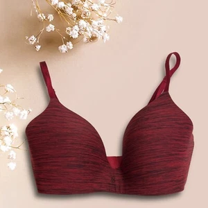 NWOT Victoria's Secret No Wire Lined Bra Size 32D Heathered Red Wireless ($45) - Picture 1 of 5