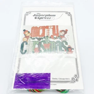 The Sugarplum Express Merry Christmas Counted Cross Stitch Kit Waste Fabric New - Picture 1 of 3