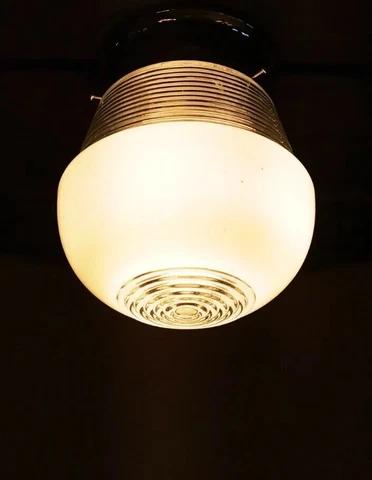 Antique Vintage Art Deco Flush Ceiling Light/Lamp Fixture Retro Chrome Diner Cover