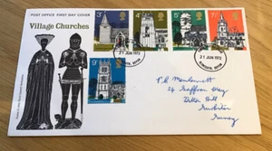 GB 1972 “Village Churches” Post Office First Day Cover FDC - PLYMOUTH POSTMARK - Picture 1 of 3