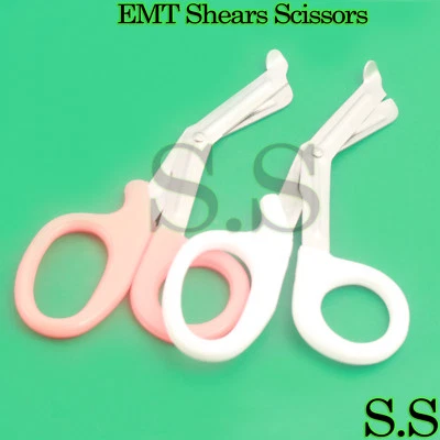 2 Pcs ORANGE WHITE Paramedic Utility Bandage Trauma EMT EMS Shears Scissors7.25" - Image 1 of 3