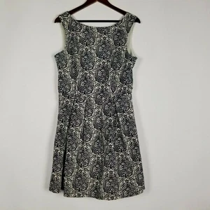 ModCloth Rosa Martini Damen Kleid Gr. M Leinenmischung Blumen Plissee Marine Hellbraun - Bild 1 von 9