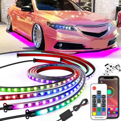 6PCS Dynamic RGB Underglow LED Neon Strip Lights APP For Acura Integra Type R - Image 1 of 4